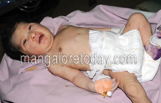 Baby girl abandoned by roadside in Puttur,